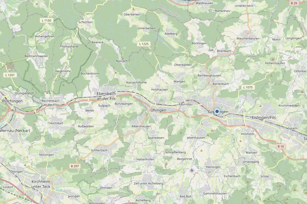Karte von Göppingen und Umgebung