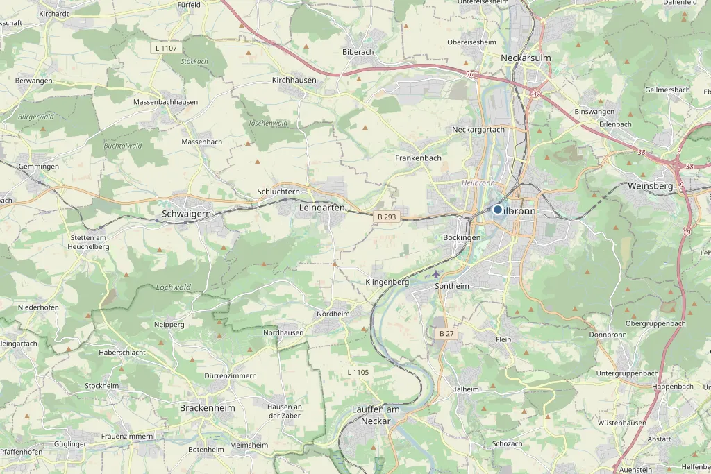 Karte von Heilbronn und Umgebung